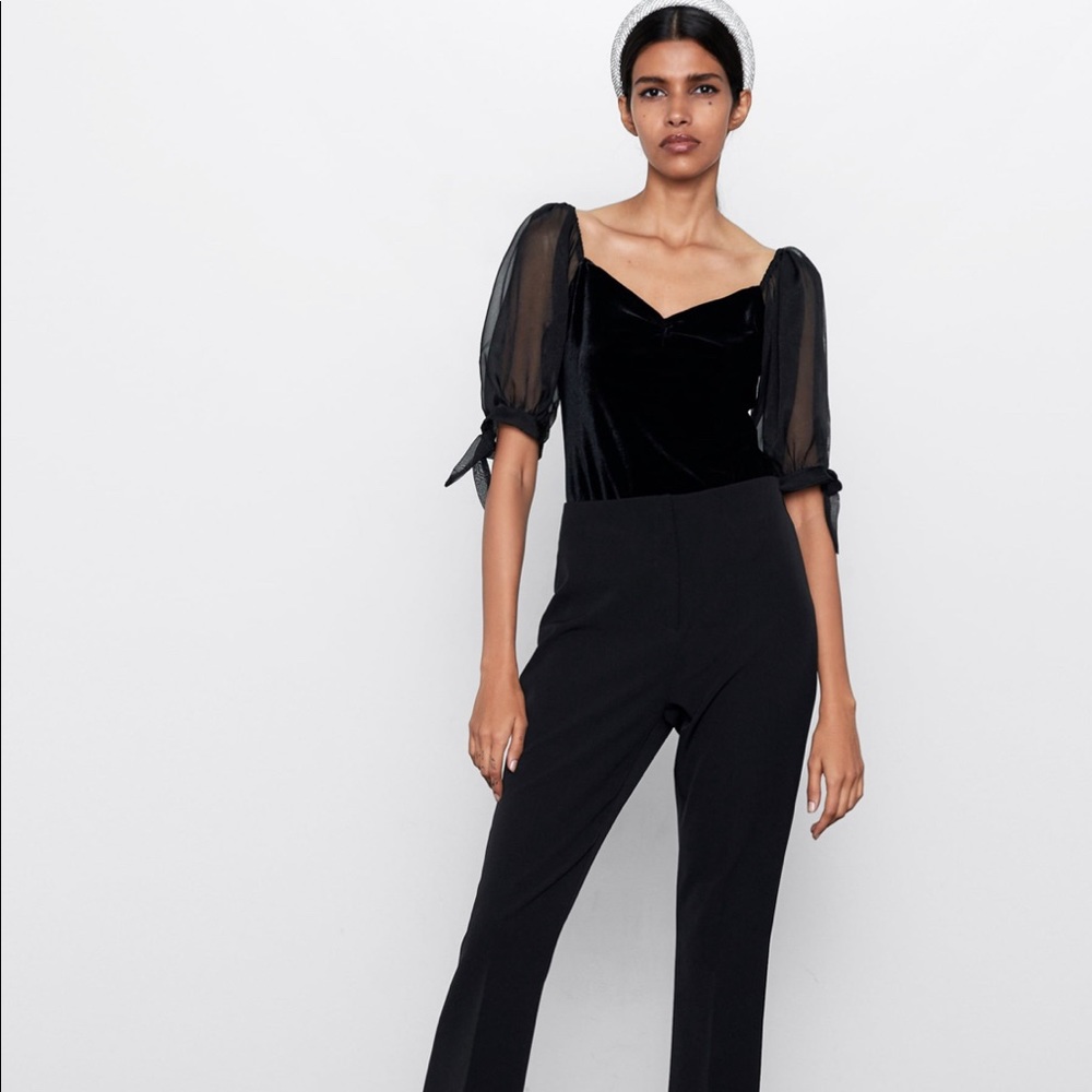 Zara Velvet organza bodysuit